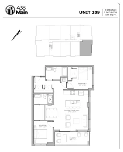 Residence 209 floor plan drawing
