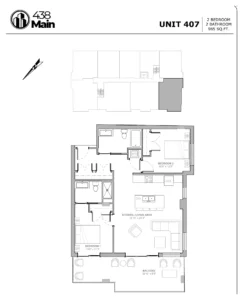 Residence 407 floor plan drawing